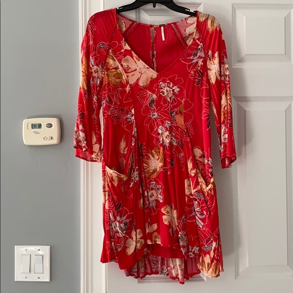 red floral free people dress